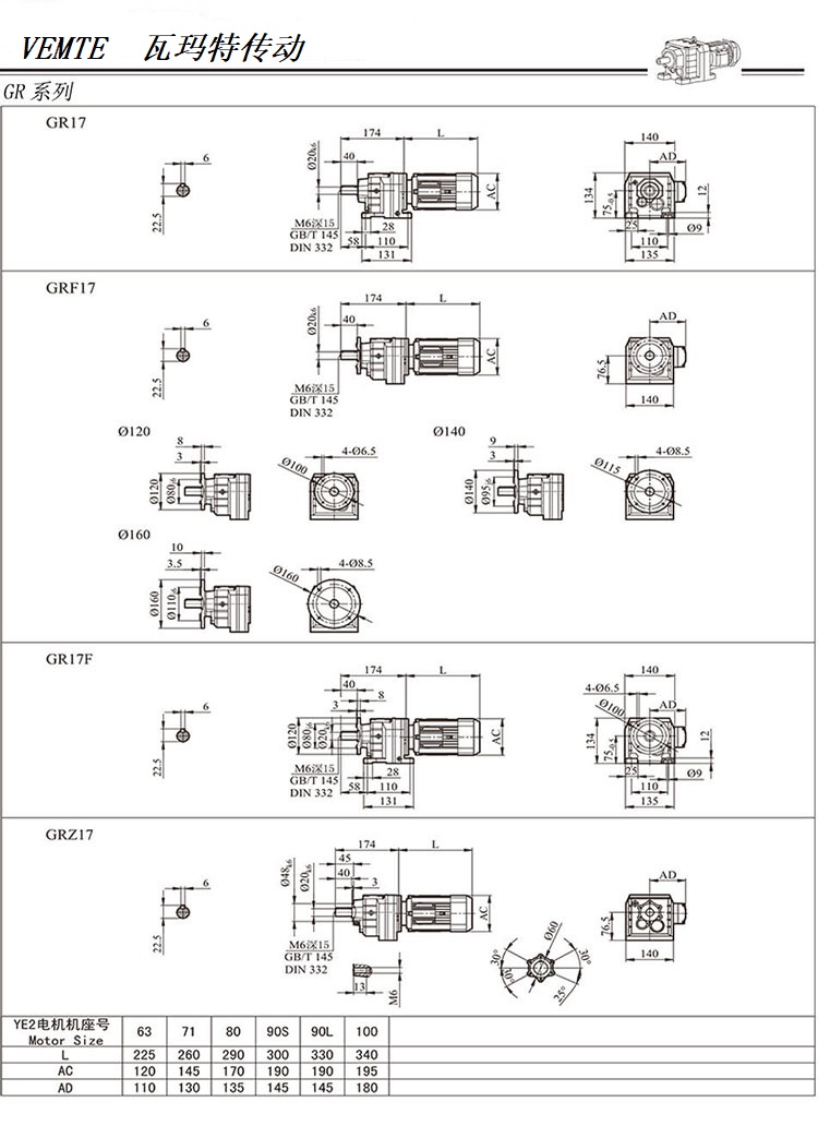 R17減速機(jī)圖紙，R00系列齒輪減速器尺寸圖